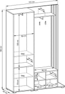 MOEBLO Kompaktgarderobe JOHN mit Spiegel Kaschmir/Schwarz Bild 5