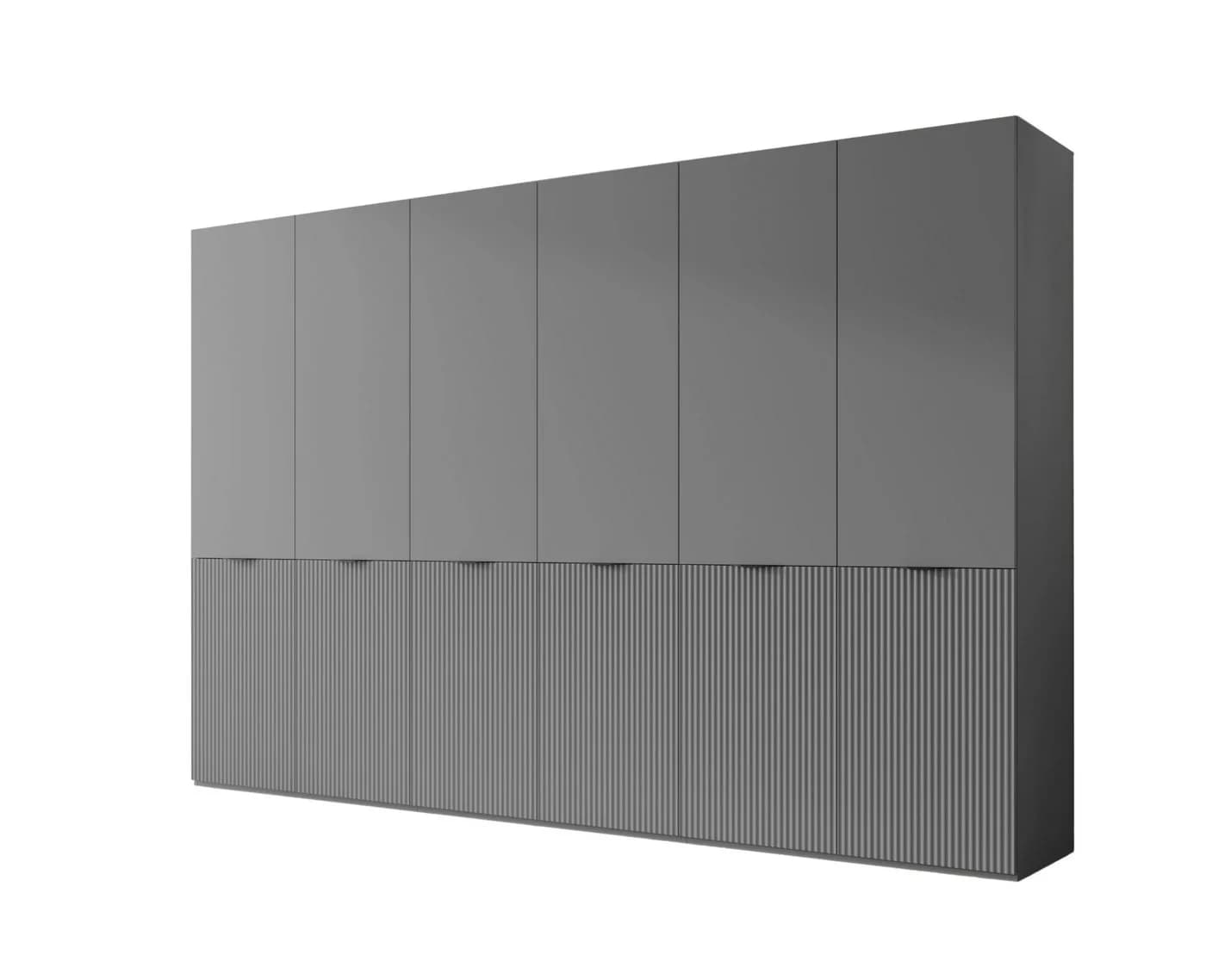 MOEBLO Drehtürenschrank MINEWRA NOVA 300 Grau Modern