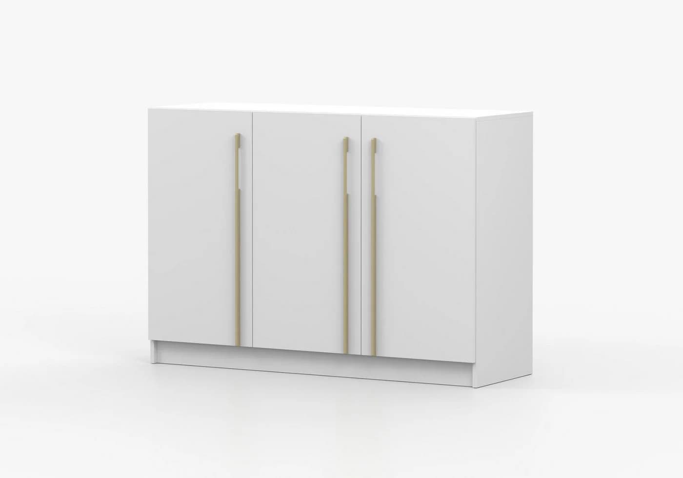 MOEBLO Kommode Glamy 3D Weiß Gold 3 Türen - Bild 3