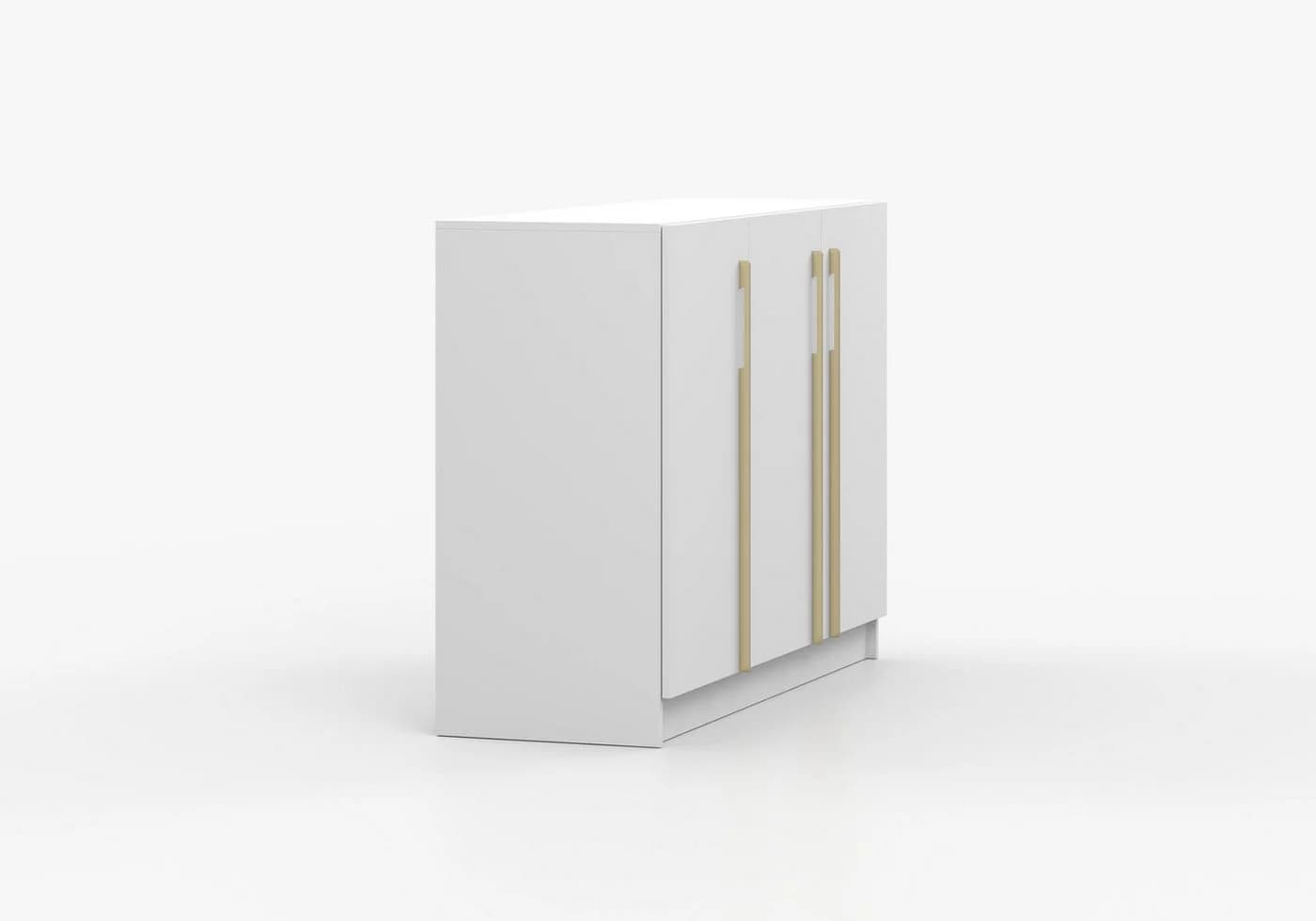 MOEBLO Kommode Glamy 3D Weiß Gold 3 Türen - Bild 5
