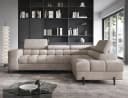 MOEBLO Ecksofa Ferrucio Beige mit Schlaffunktion und Bettkasten Bild 3