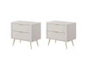 MOEBLO Nachttisch Pholx G 2er Set Beige Gold Metall Bild 2