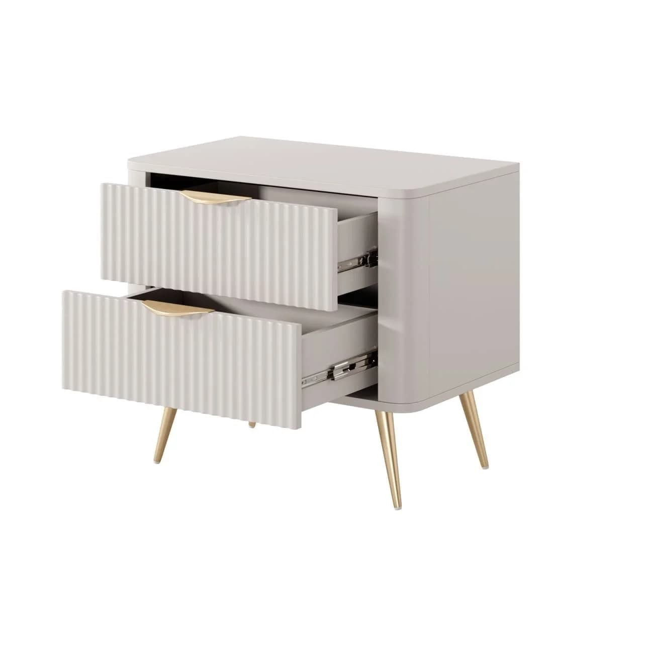 MOEBLO Nachttisch Pholx G 2er Set Beige Gold Metall - Bild 4