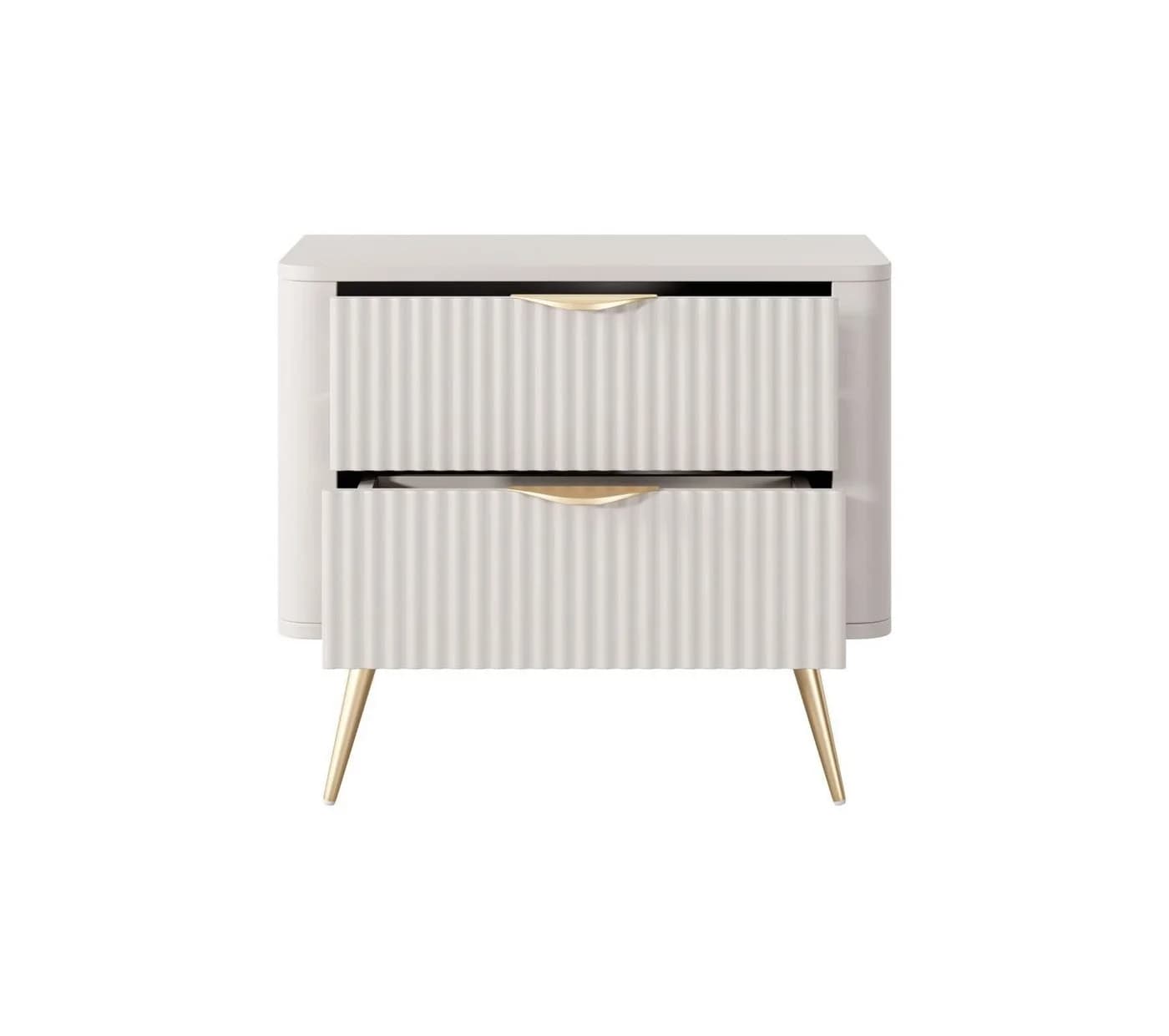 MOEBLO Nachttisch Pholx G 2er Set Beige Gold Metall - Bild 5