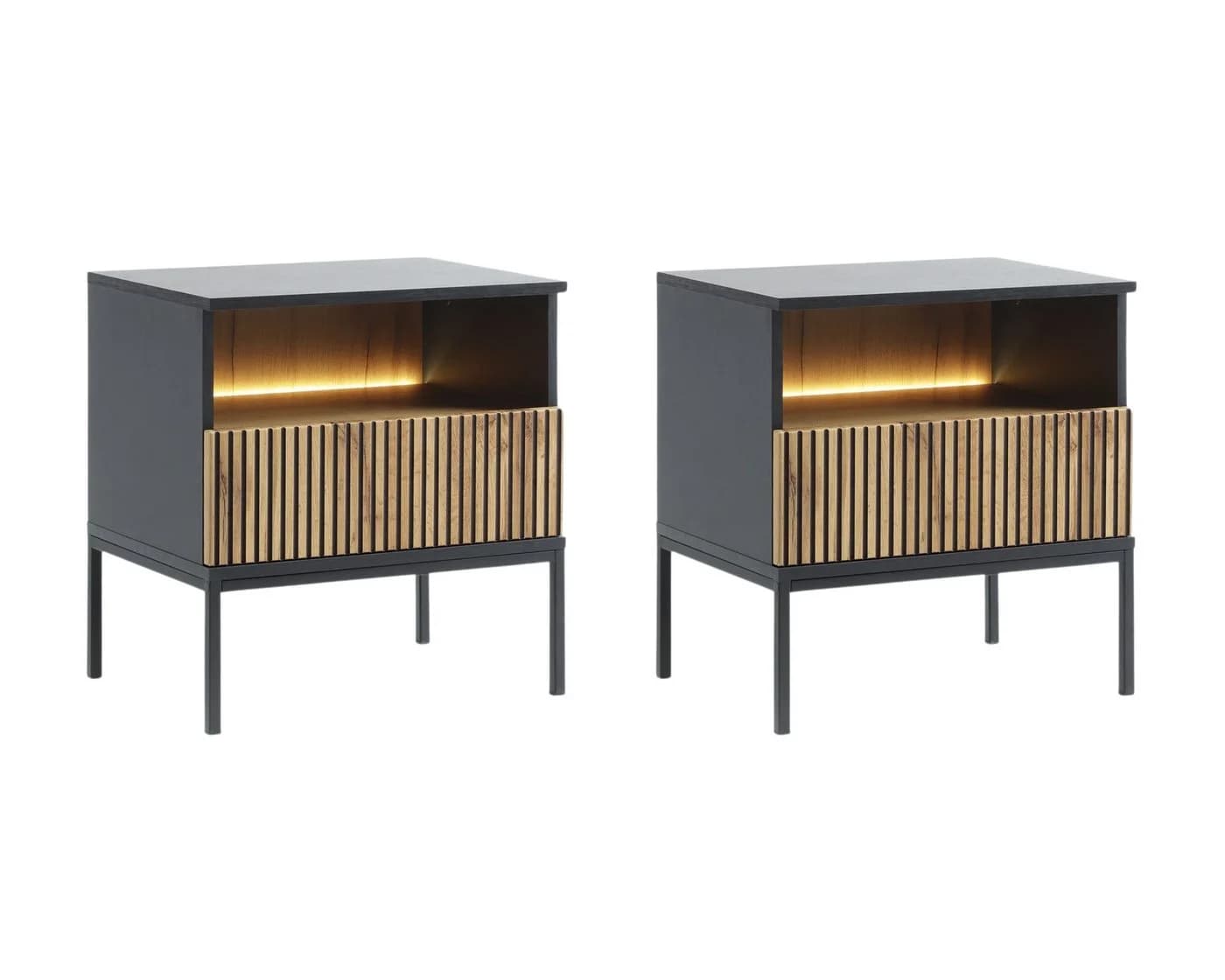 MOEBLO Nachttisch Sentino S54 LED mit LED-Beleuchtung und Push-to-open - Bild 2