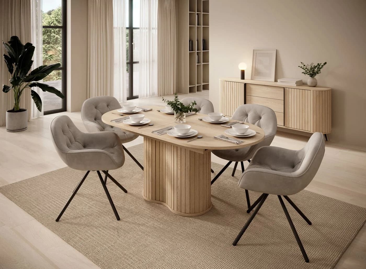MOEBLO Esstisch NOLI Oval Eiche Cremona Ausziehbar - Bild 2