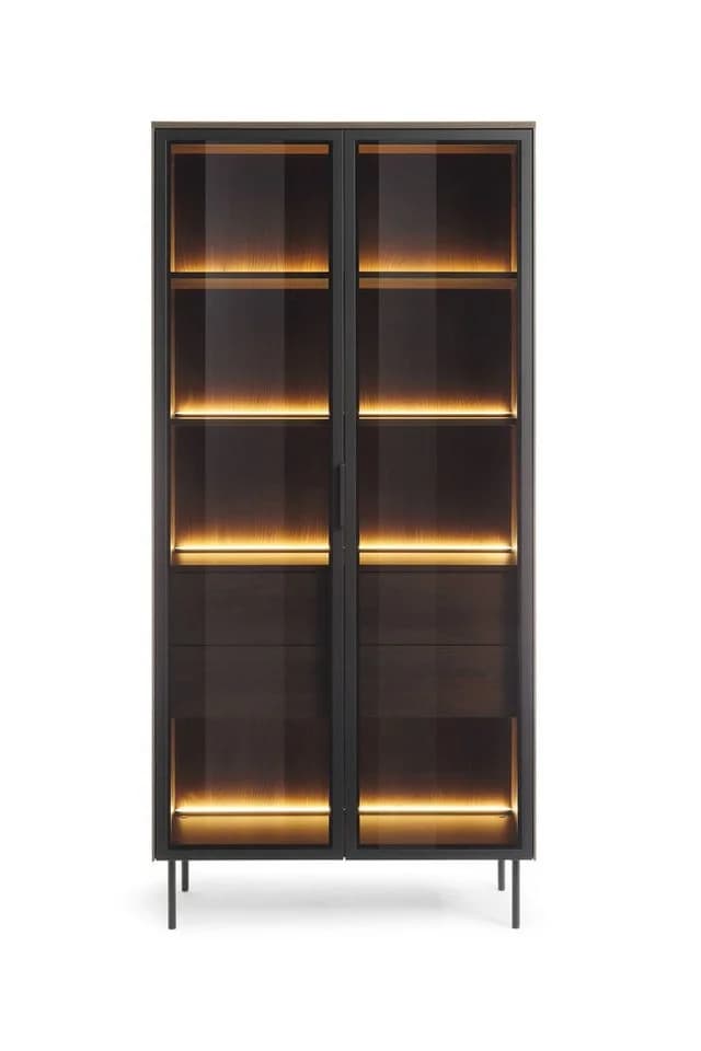 MOEBLO Glasvitrine ELOA 2d2s Eiche Dunin LED-Beleuchtung - Bild 4