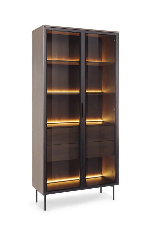 MOEBLO Glasvitrine ELOA 2d2s Eiche Dunin LED-Beleuchtung - Bild 5