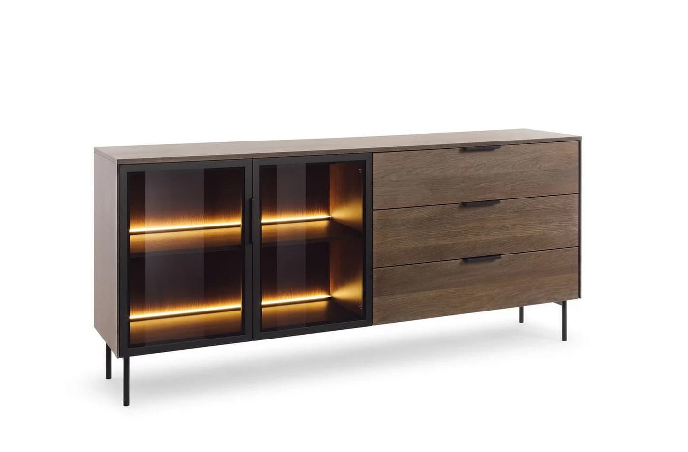 MOEBLO Kommode ELOA 181 mit LED-Beleuchtung und Glasfronten - Bild 4