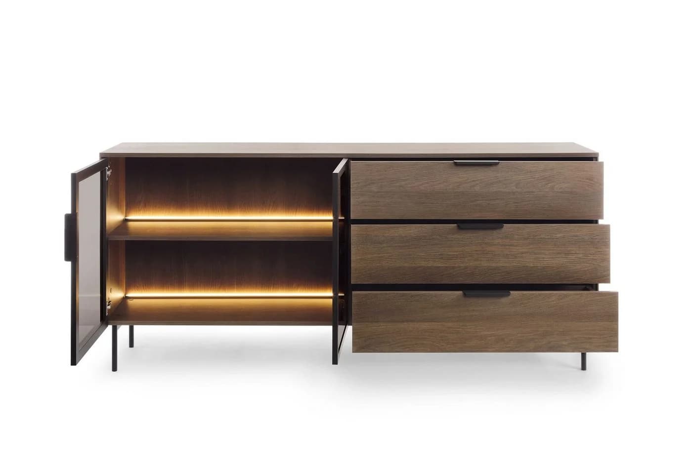 MOEBLO Kommode ELOA 181 mit LED-Beleuchtung und Glasfronten - Bild 5