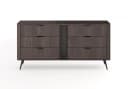 MOEBLO Kommode LARON 163 6s Schwarz Eiche Dunin 6 Schubladen Bild 3