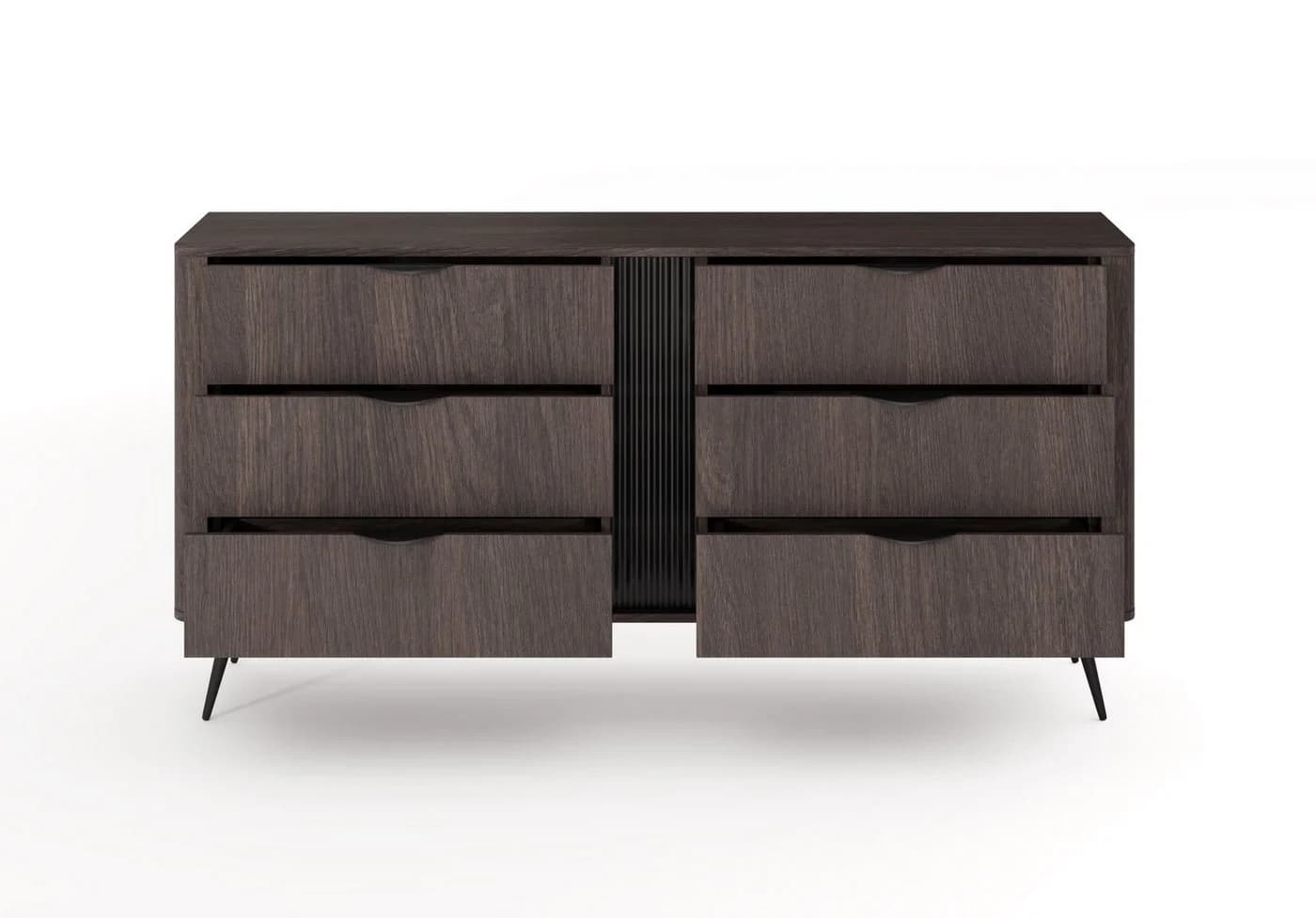 MOEBLO Kommode LARON 163 6s Schwarz Eiche Dunin 6 Schubladen - Bild 4