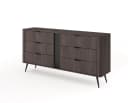 MOEBLO Kommode LARON 163 6s Schwarz Eiche Dunin 6 Schubladen Bild 5