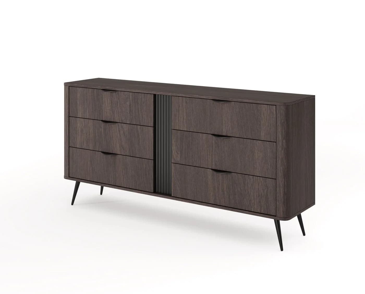 MOEBLO Kommode LARON 163 6s Schwarz Eiche Dunin 6 Schubladen - Bild 5