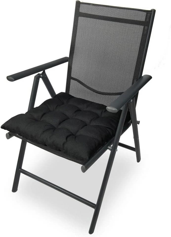 sunnypillow Stuhlkissen 4er Set Ontario Schwarz mit Bändern - Bild 5
