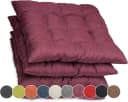 sunnypillow Stuhlkissen 4er Set Ontario Violett mit Bändern Bild 2