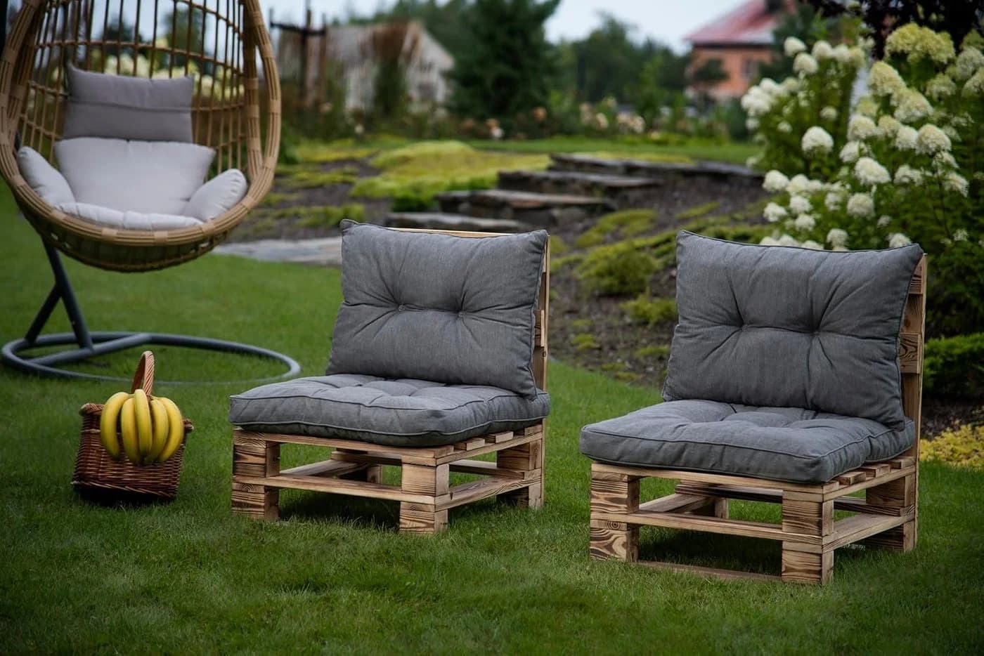 sunnypillow Stuhlkissen Gartenkissen für Gartenmöbel Rattanmöbel, Outdoor / Indoor