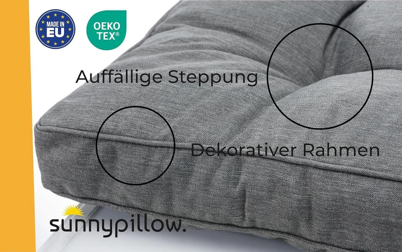 sunnypillow Stuhlkissen Gartenkissen für Gartenmöbel Rattanmöbel, Outdoor / Indoor - Bild 4