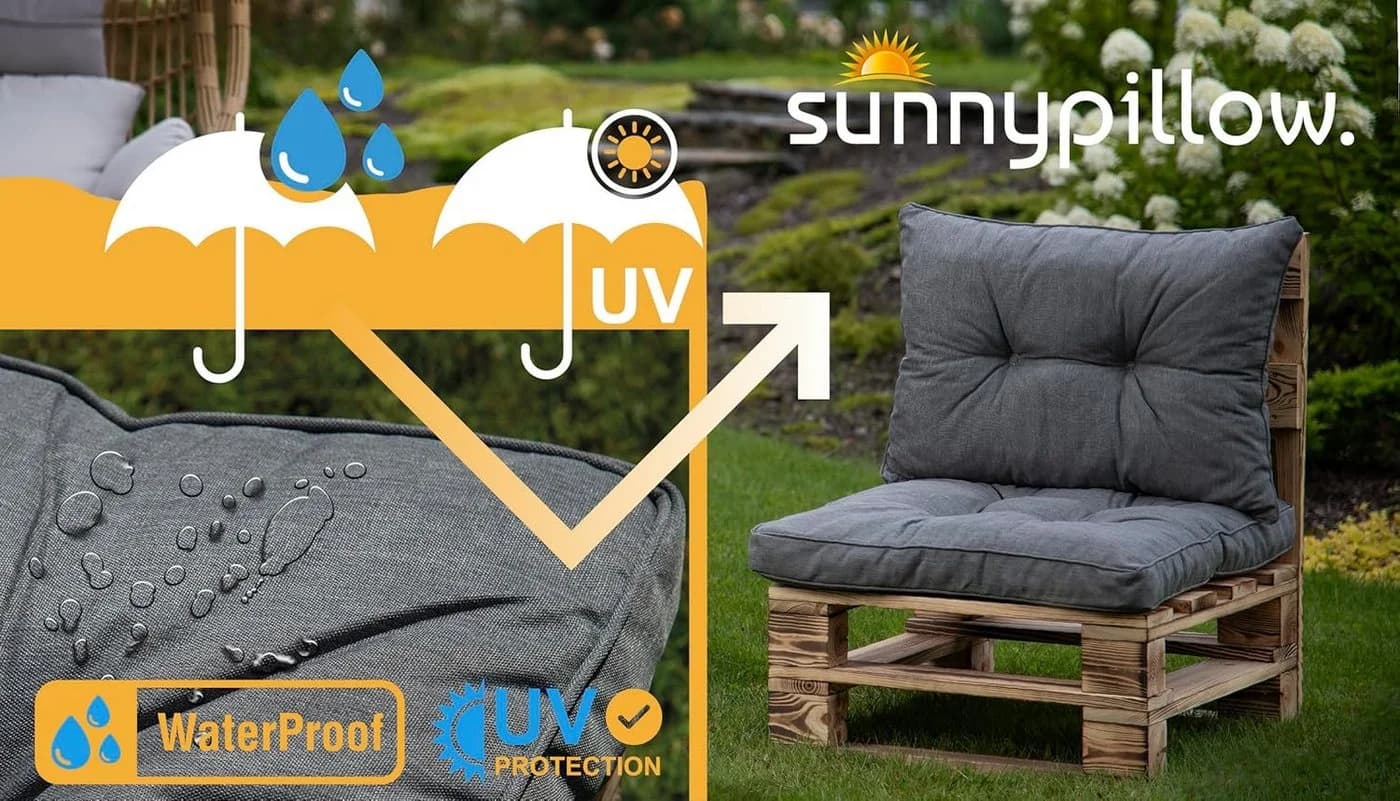 sunnypillow Stuhlkissen Gartenkissen für Gartenmöbel Rattanmöbel, Outdoor / Indoor - Bild 5
