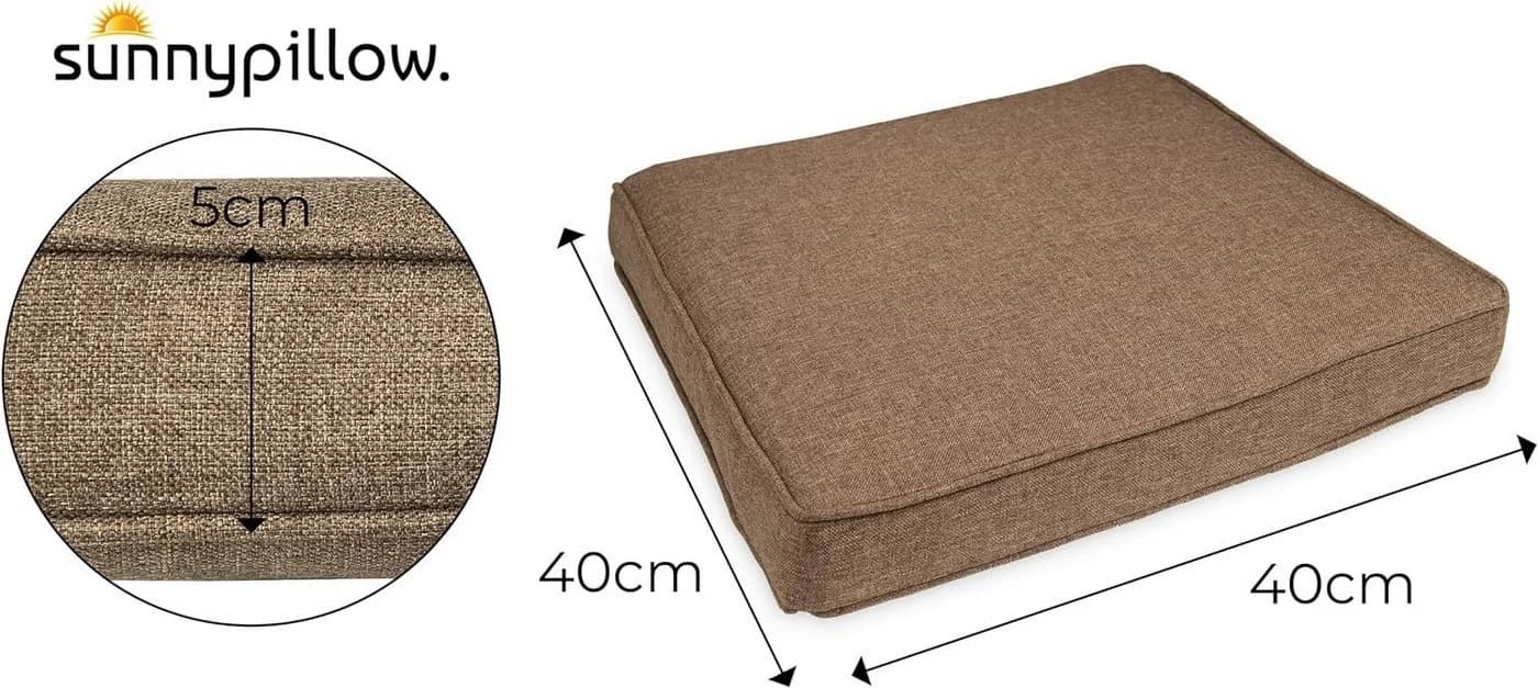 sunnypillow Stuhlkissen 4er Set BALI Braun Wasserdicht UV-beständig