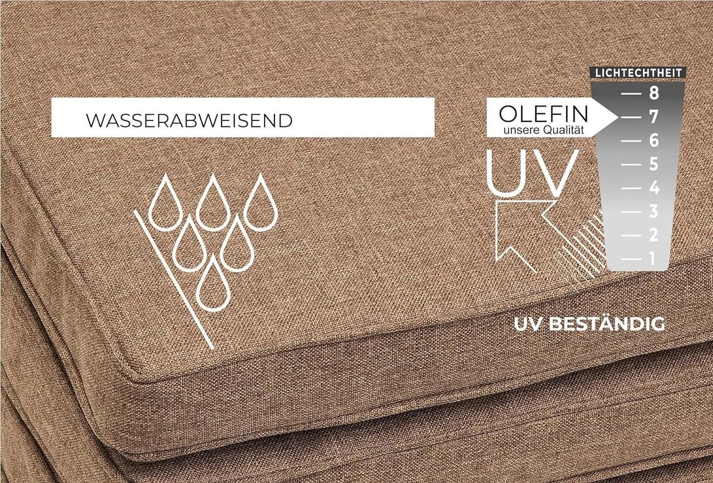 sunnypillow Stuhlkissen 4er Set BALI Braun Wasserdicht UV-beständig - Bild 3