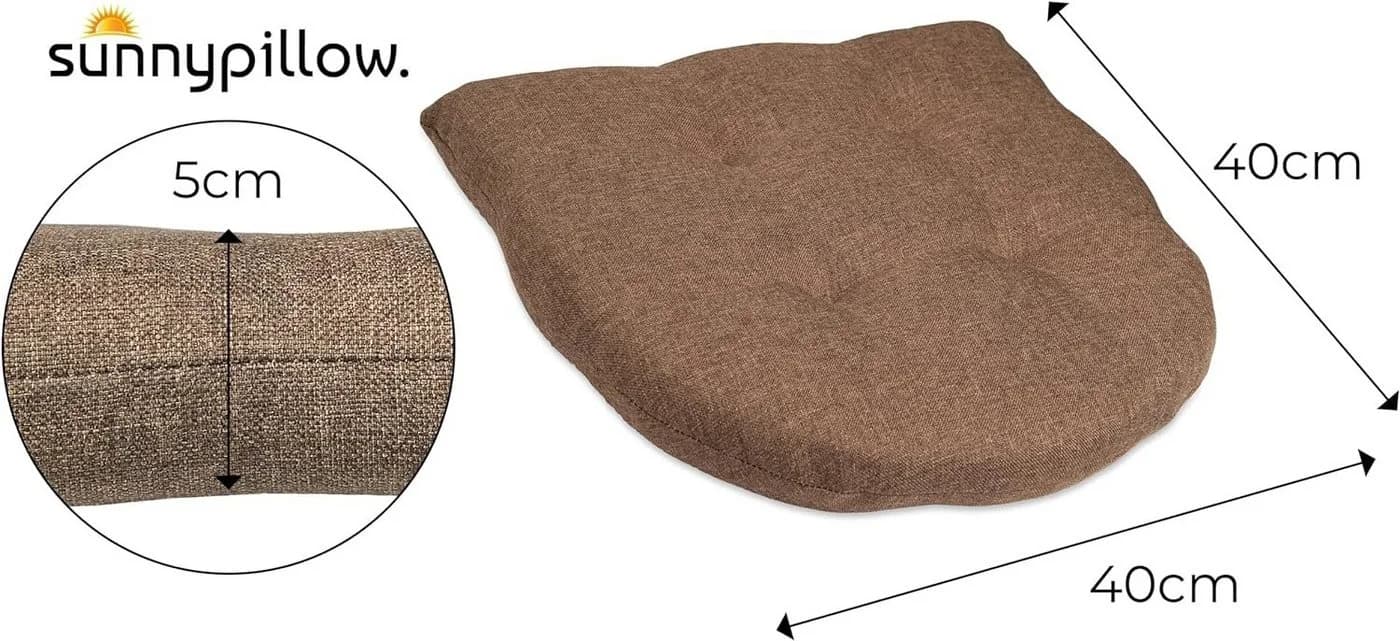 sunnypillow Stuhlkissen 4er Set Braun 5cm Dick - Bild 3