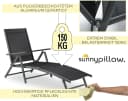 Sunnypillow Gartenliege Klappbar Anthrazit 150 kg Tragkraft Bild 5