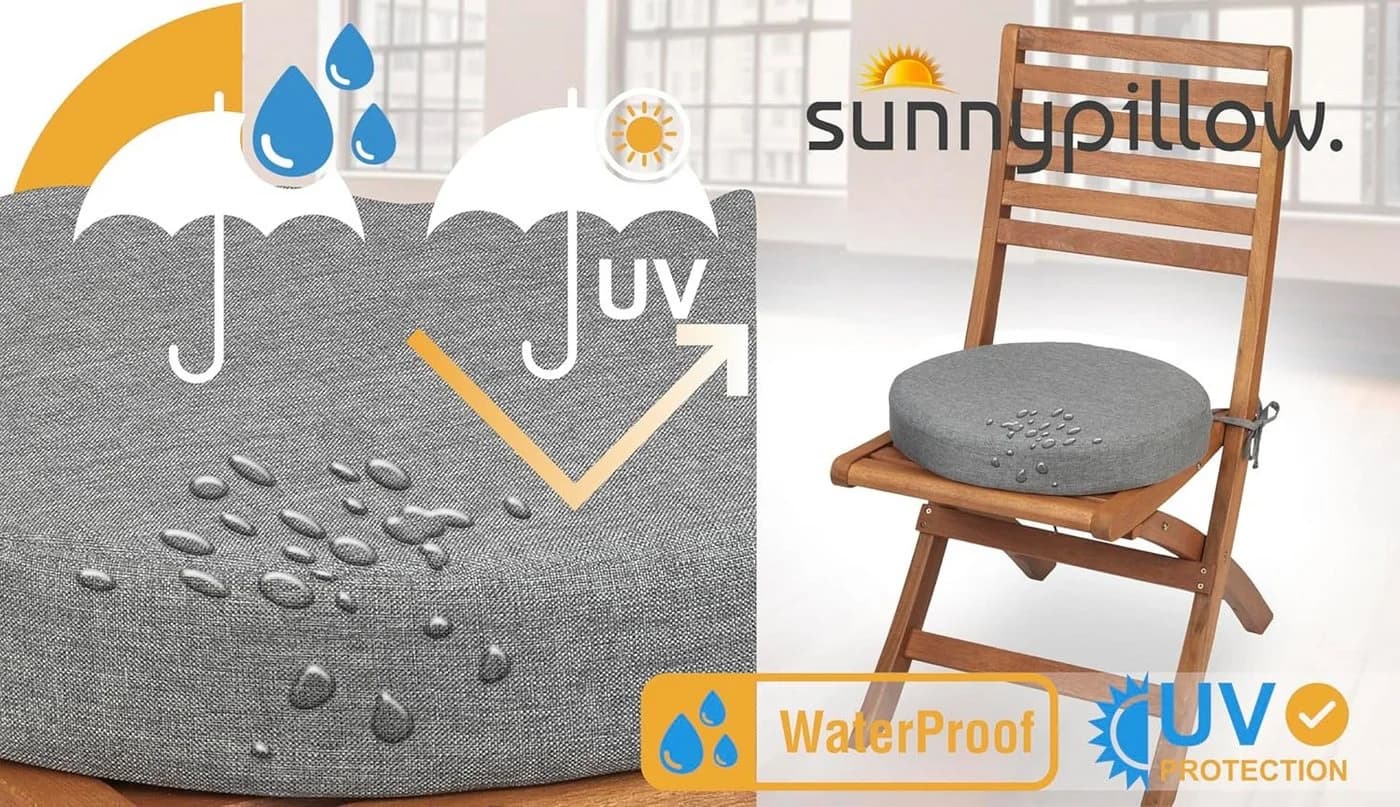 sunnypillow Stuhlkissen 2er Set Rund Grau HAVANA - Bild 4