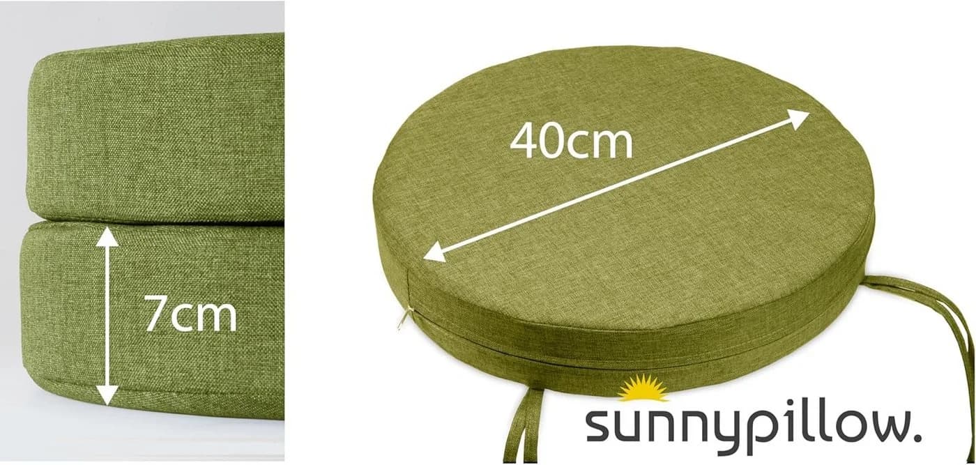 sunnypillow Stuhlkissen 2er Set HAVANA - Ø 40 cm