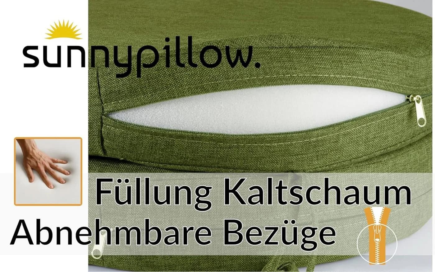 sunnypillow Stuhlkissen 2er Set HAVANA - Ø 40 cm - Bild 5