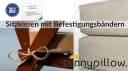 sunnypillow Stuhlkissen 2er Set Rund Beige mit Bändern Bild 3