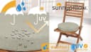 sunnypillow Stuhlkissen 2er Set Rund Beige mit Bändern Bild 4