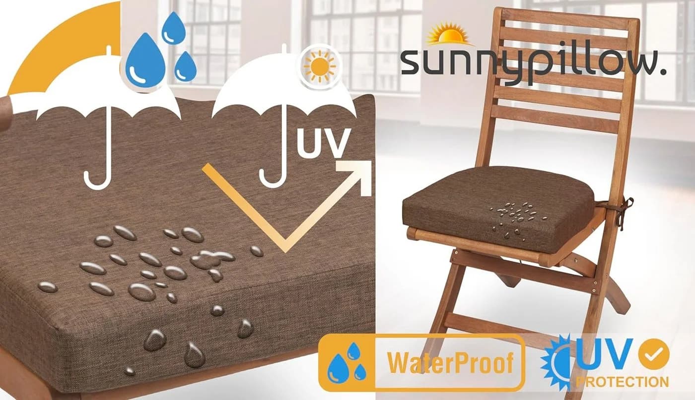 sunnypillow Stuhlkissen 2er Set 40x40 cm Zylindrisch Braun - Bild 4