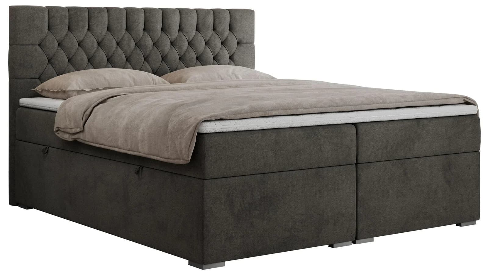 Pera Boxbett Dunkelgrau Velvet H3