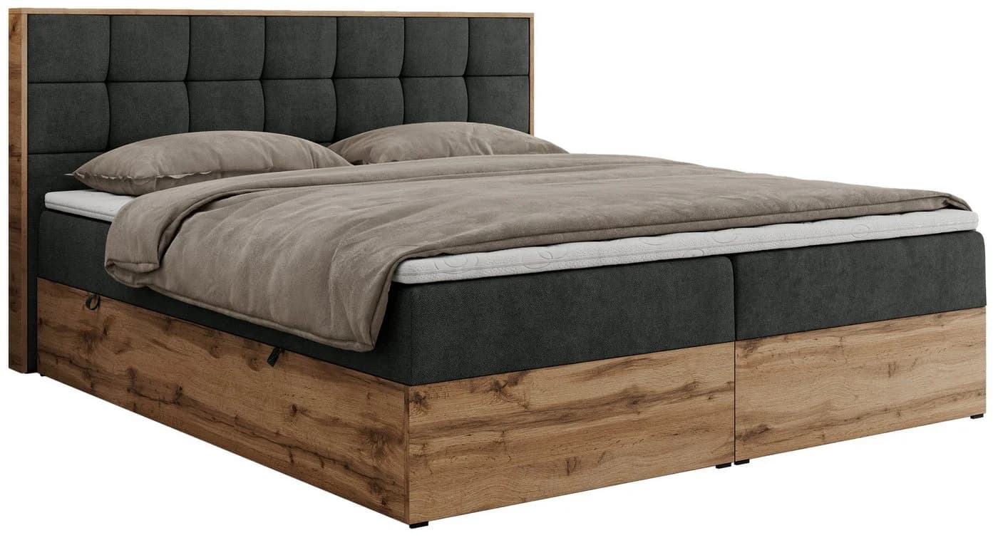 BOXBETT ALBERO 1 Dunkelgrau Struktur mit Bettkasten