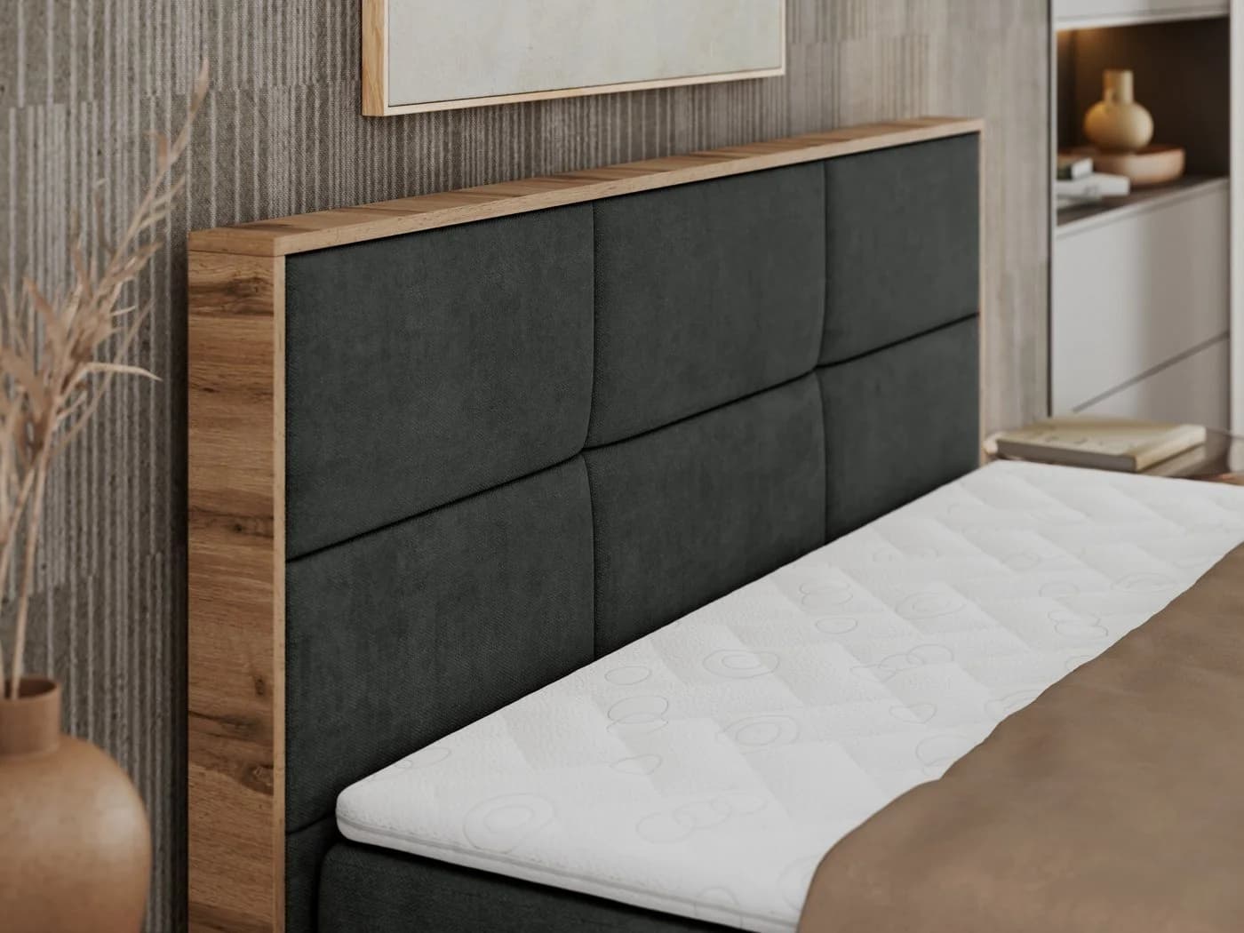 MKS MÖBEL Boxspringbett ALBERO 2 mit Bettkästen und Matratze - Bild 5