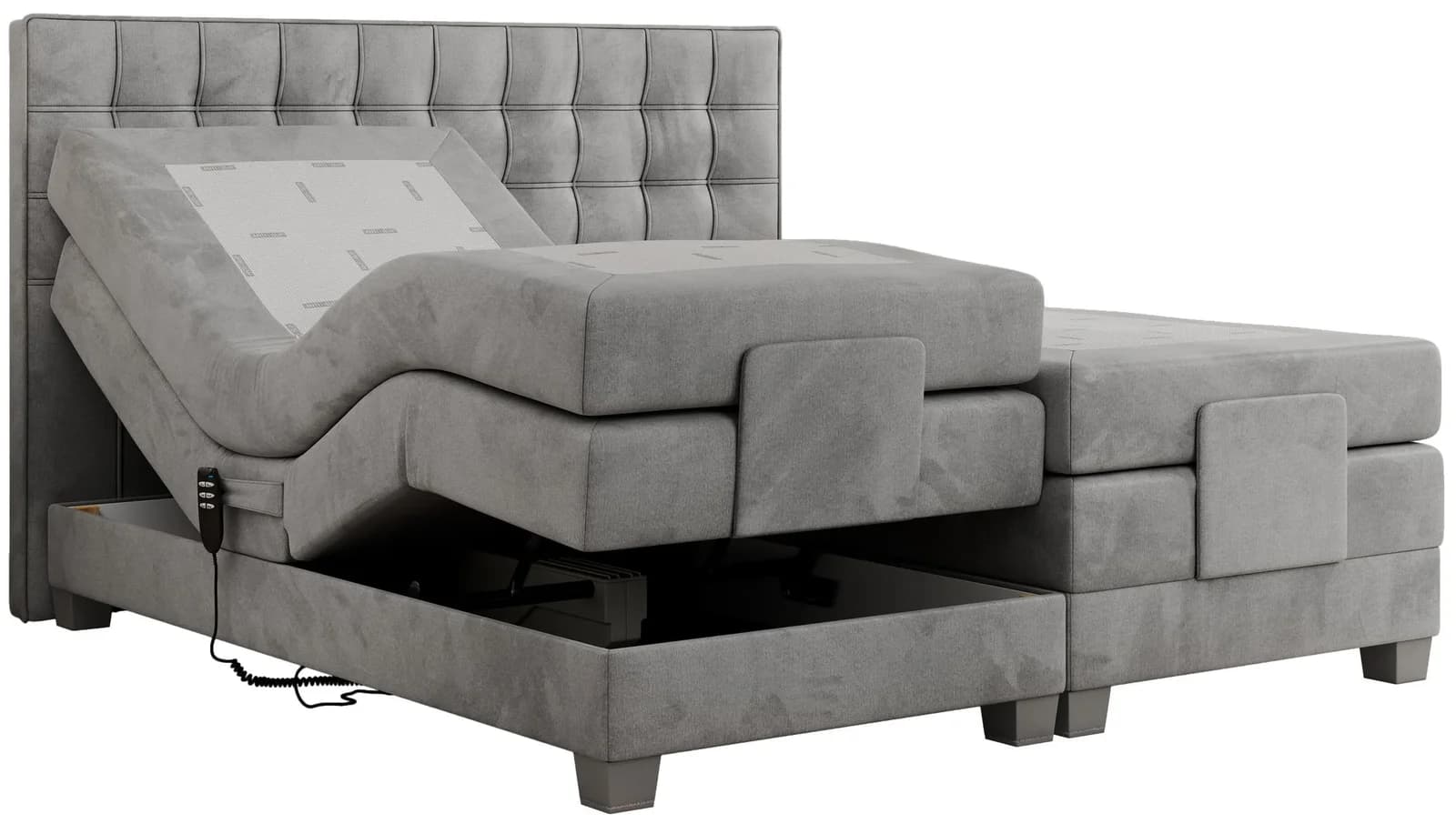 BOXBETT ELEKTRO 200/200 Hellgrau Velvet
