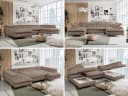 MKS MÖBEL Ecksofa PETER U U-Form Braun Cord mit Schlaffunktion Bild 3