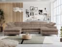 MKS MÖBEL Ecksofa PETER U U-Form Braun Cord mit Schlaffunktion Bild 5