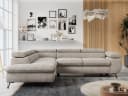 MKS MÖBEL Ecksofa PETER L Beige mit Bettfunktion und Bettkasten Bild 2