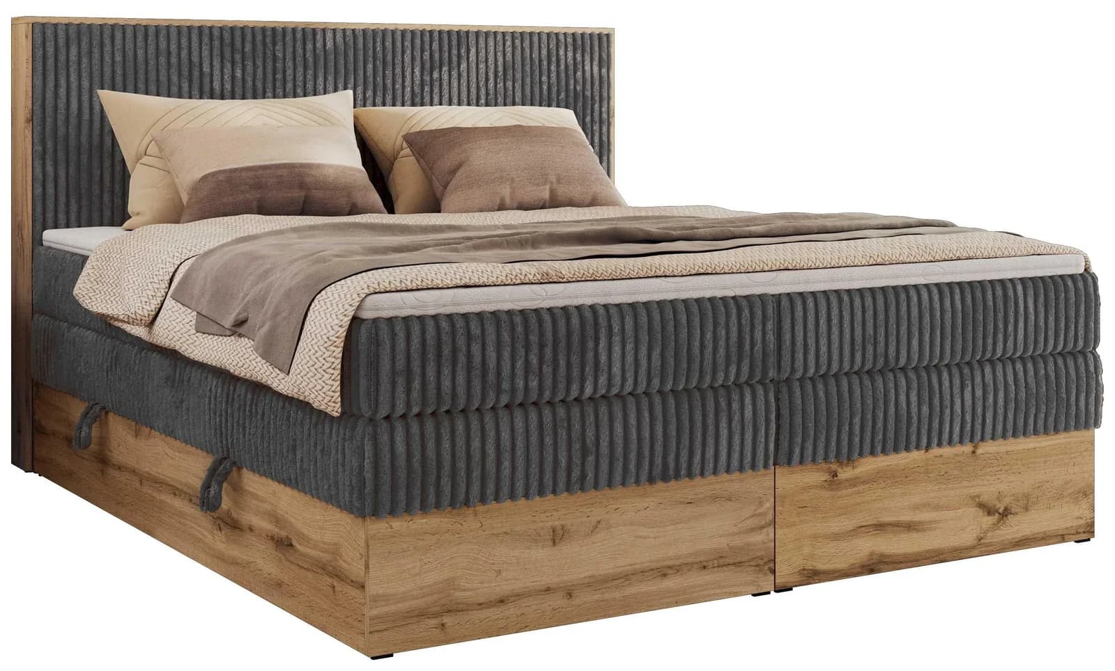 BOXBETT WOOD CLASSIC KING 180/200 Grau Cord H3