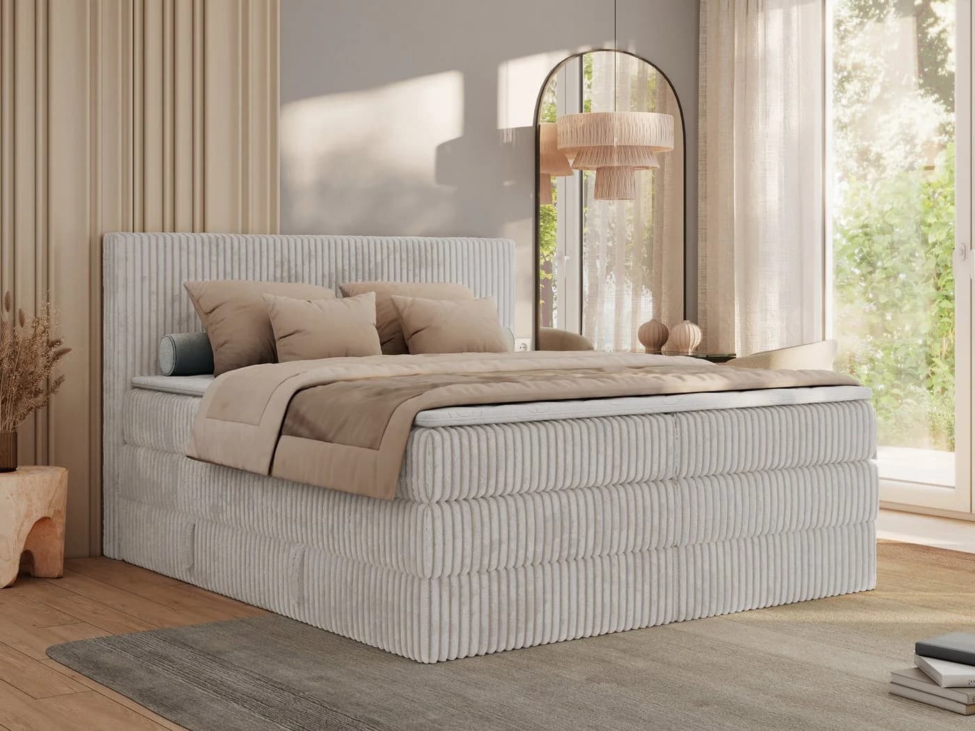 MKS MÖBEL Boxspringbett TILIANO KING Doppelbett mit Kopfteil und Bettkästen - Bild 2