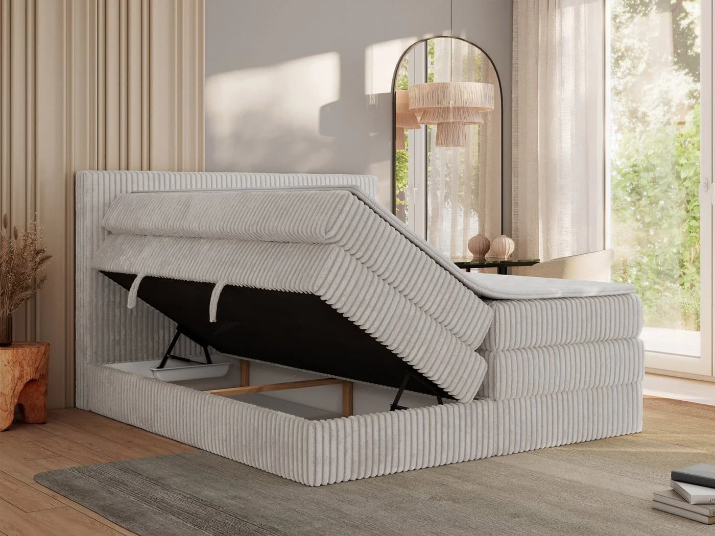 MKS MÖBEL Boxspringbett TILIANO KING Doppelbett mit Kopfteil und Bettkästen - Bild 3