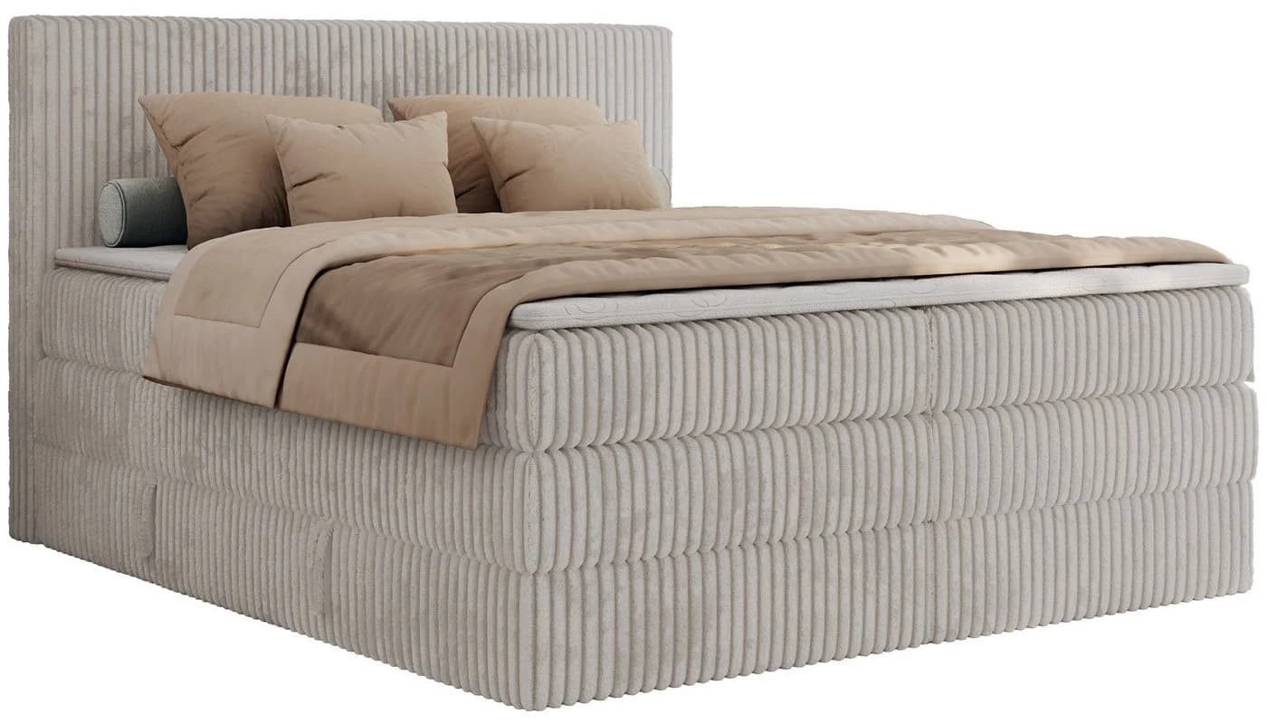 MKS MÖBEL Boxspringbett TILIANO KING Doppelbett mit Kopfteil und Bettkästen - Bild 5