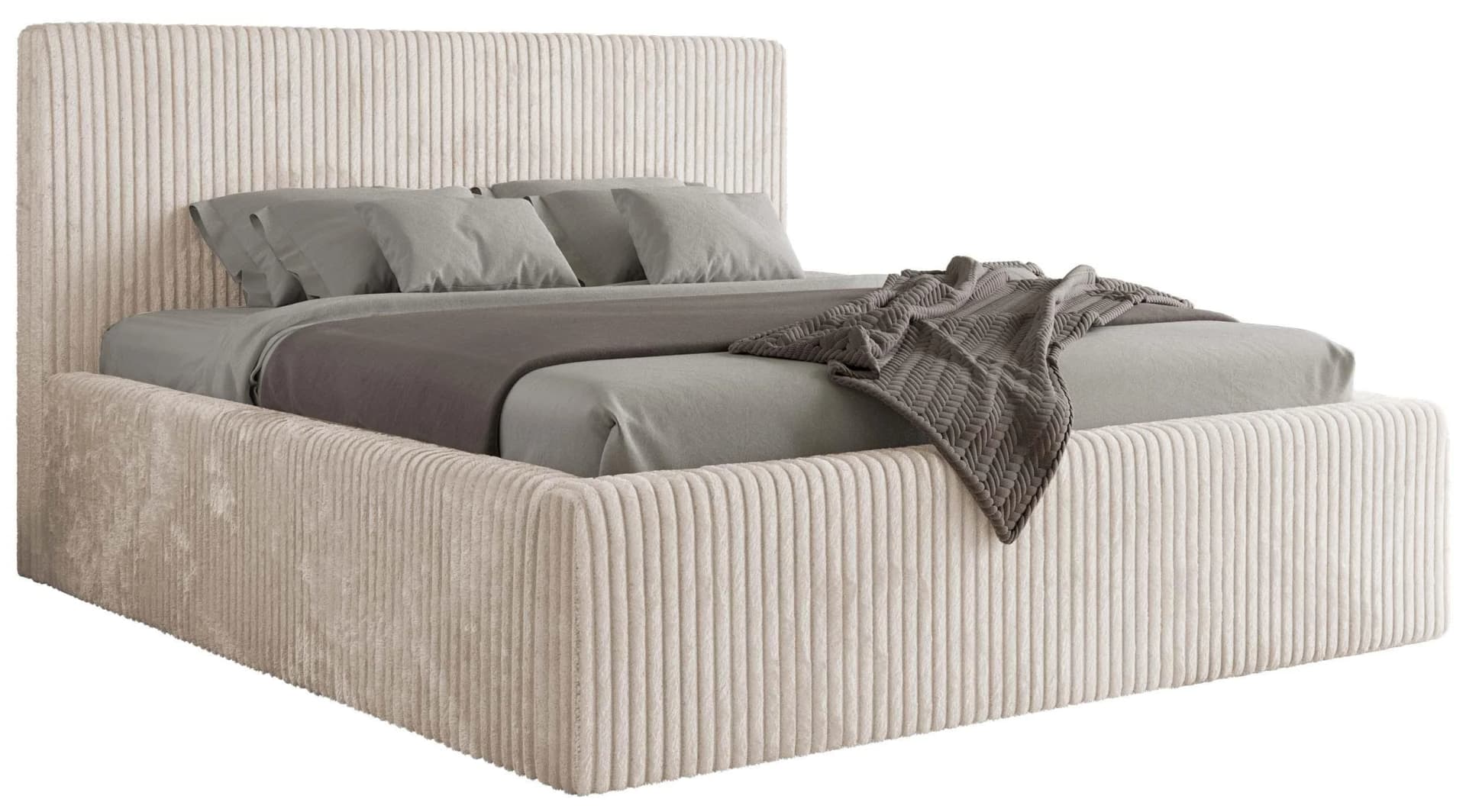 Polsterbett TILIANO CLASSIC 180x200 Beige Cord mit Multipocket-Matratze
