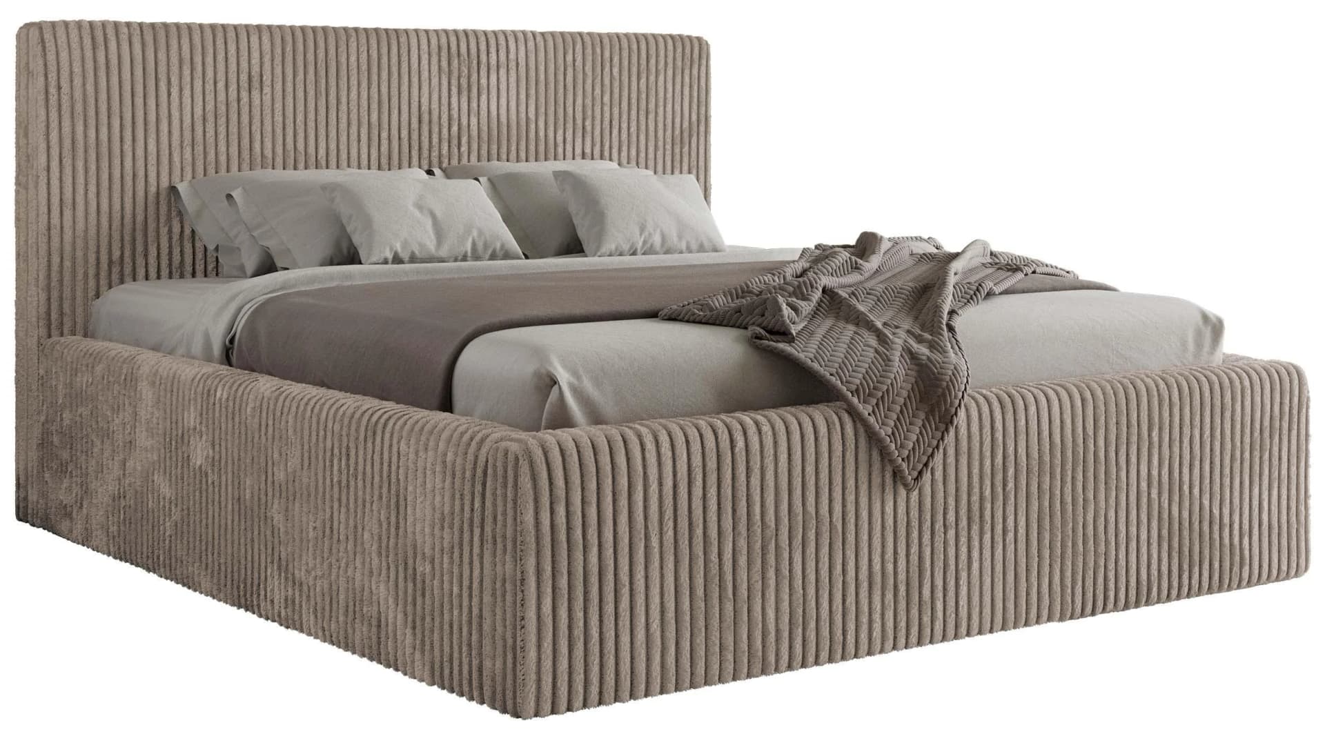 Polsterbett TILIANO CLASSIC 200/200 Hellbraun Cord Multipocket-Matratze