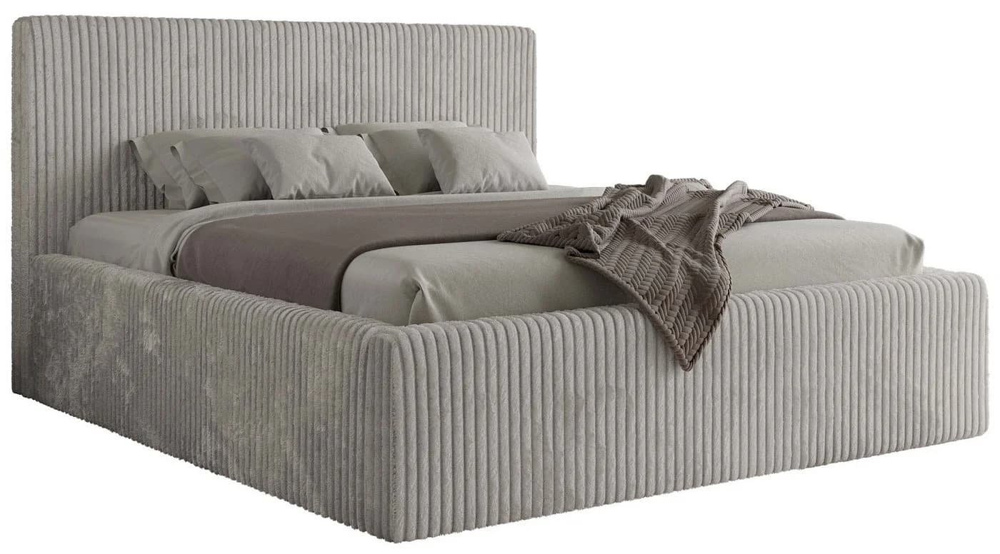 Polsterbett Tiliano Classic 200/200 Hellgrau Cord mit Multipocket-Matratze