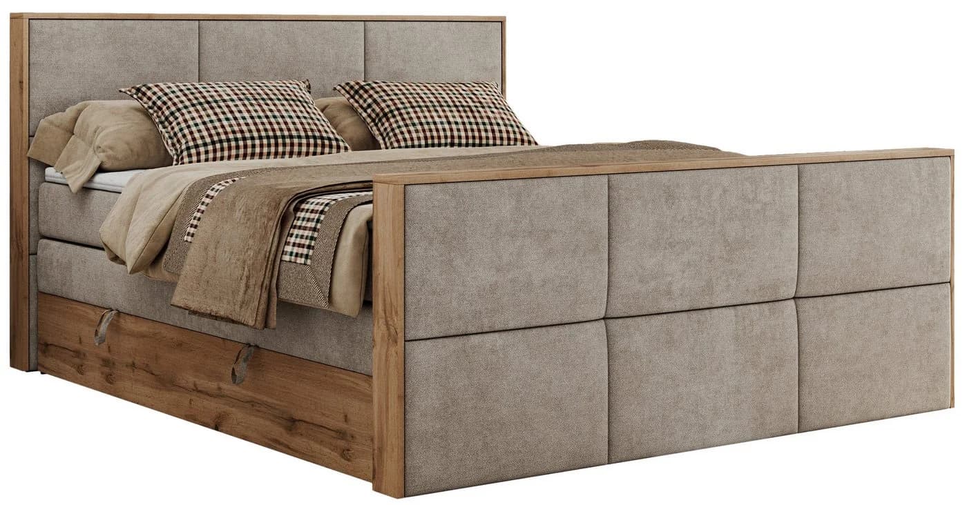 MKS MÖBEL Boxspringbett ALBERO 2 KING DUO mit Bettkästen & Topper