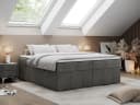 MKS MÖBEL Boxspringbett BESS mit Bettkasten & Topper grau Bild 2
