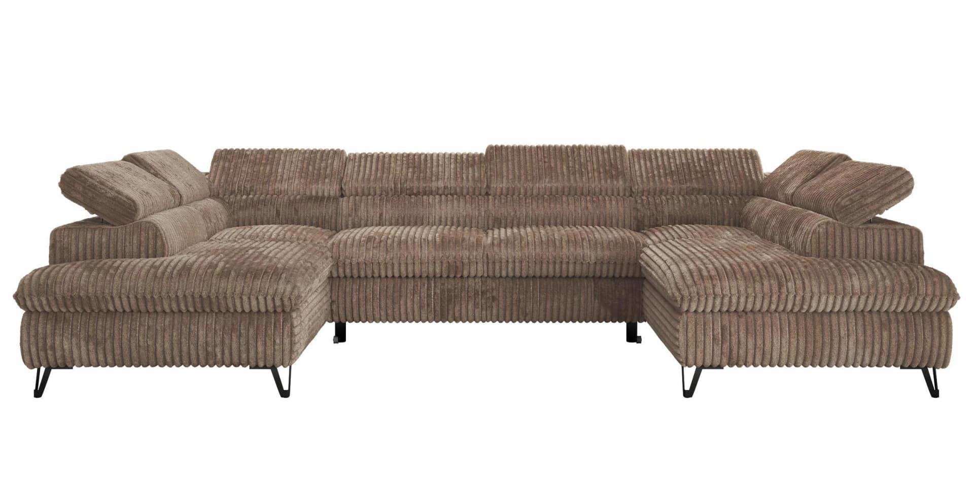 WOHNLANDSCHAFT PABLO U-Sofa in Cord-Braun